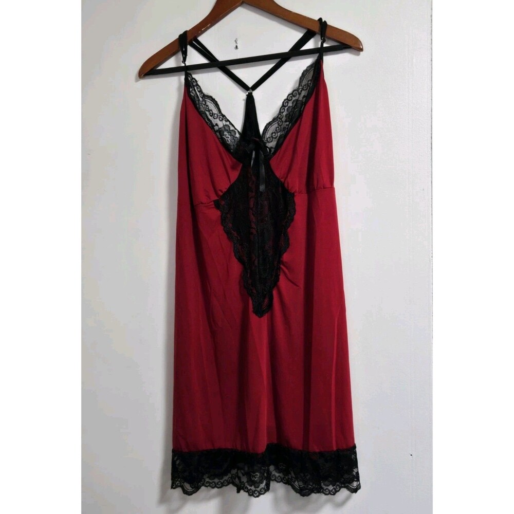 Slip Dress Womens L Floral Red Sexy Midi Whimsigoth Goth Grunge Sleep